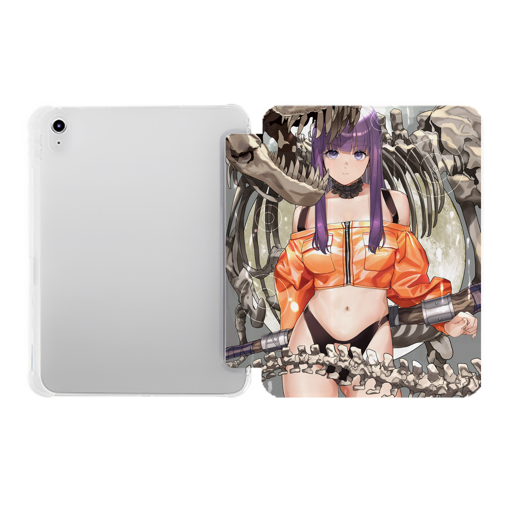 （画像用） 葬送のフリーレン Frieren IPad ケース ペン収納付き 三つ折りスタンド PUレザー×シリコン 対応機種9.5/10.5/10.9インチ